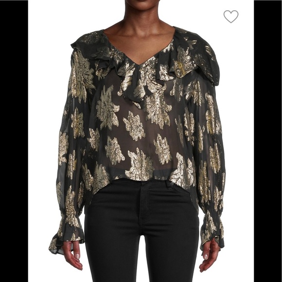 2X “HOST PICK” IRO Metallic Puff Sleeve Blouse - Picture 8 of 11